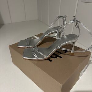 TIBI metallic nappa guy sandals *never worn